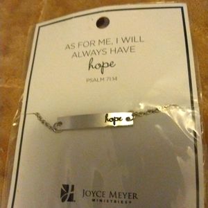 NWOT Joyce Meyer Silver Plated "Hope" Bracelet